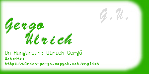 gergo ulrich business card